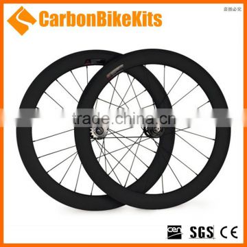 Super Stiffness CarbonBikeKits TW60C track carbon wheel light,60mm clincer carbon track wheelset