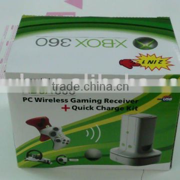 PC wIreless gaming reciver and quick charger kit for XBOX 360