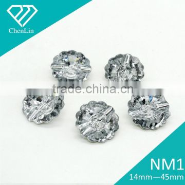 NM1marguerite Diamond Acrylic Rhinestone Buttons 2 Holes Faceted Sew On Button Box garment accessories scrapbooking DIY craft