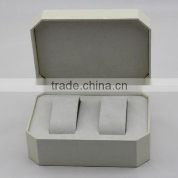 White leatherette paper Watch Box of his-and-hers watches