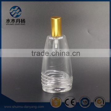 Luxury 100ml clear flat glass perfumr bottle