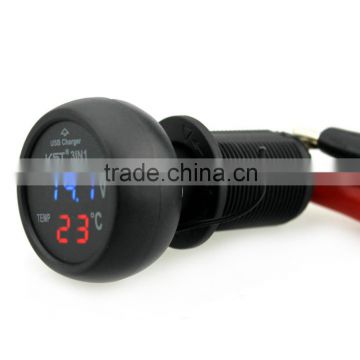 New Car Charger Dual USB DC 12V 2.1A Universal Adapter With Voltage/temperature/Current Meter Tester Digital LED Display