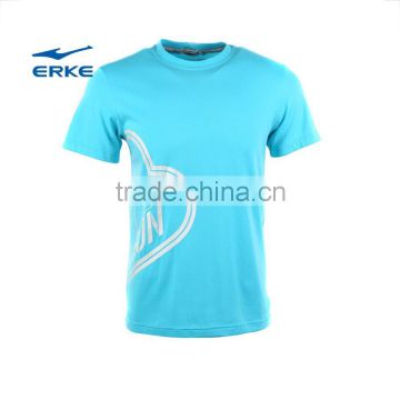 ERKE new design summer man round neck t shirt full cotton sports t-shirt for boy couple style for loves cheap t wholesale/OEM