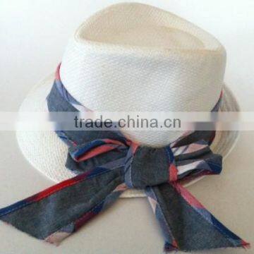 Wholesale fashion paper fedora hats straw promotional