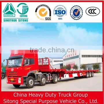 China hevay duty truck lowbed semi trailer for large machinery trasportation
