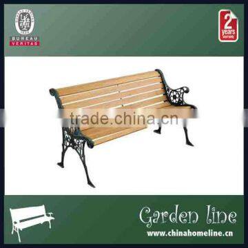cast iron and wooden bench