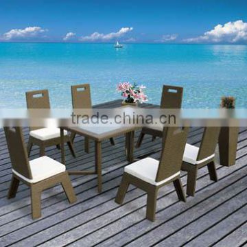 Outdoor Alum. Wick Dining Table & Chair Set L90108-9