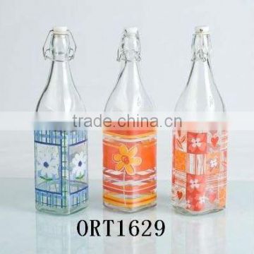color printing glass bottle for milchigs