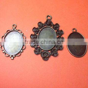 blank pendants in Antique Bronze inner tray 18mm x 25mm Set No 1 x 3, pendants for cabachons, necklace, brooch, jewelry making