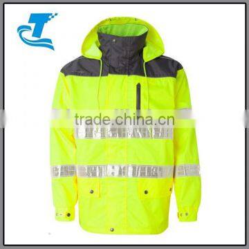 Waterproof reflective high visibility rain jackets hi vis workwear