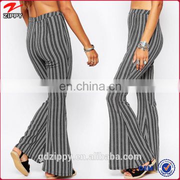 New Style Ladies Casual Vertical Stripe Flare Pants
