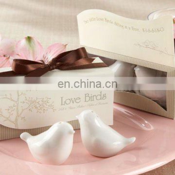 Wedding Gift Lovebirds Ceramic Salt and Pepper Shakers