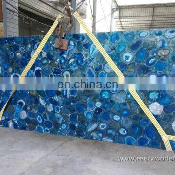 Semiprecious Blue Agate Stone Slabs for Wall and Countertop