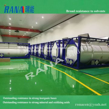 Factory directly offer high-purity 40 ft ISO tank steel lining PTFE/ PFA/ ETFE anticorrosive equipment with long Service life 15-20 years Industrial Chemical storage Tank movable portable container and pressure vessel