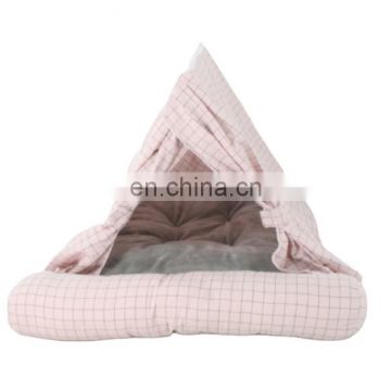 HQP-JJ32 HongQiang 2020 autumn winter new cat and dog lovely pink lattice triangle house