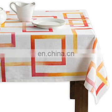 Linen Rectangle Party Table Cover Kitchen Dinning Tablecloth Heavyweight Cotton Dust-Proof Table Cover