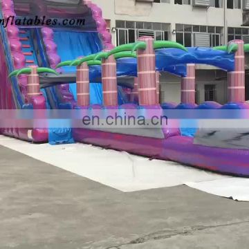 Purple Marble Tropical Paradise Water Slip and Slide Backyard Commercial Inflatable Slip n Slide for Kids and Adult