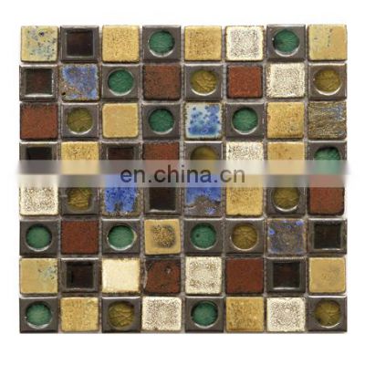 JBN Handmade brick Ceramic Mosaic Tile Non Slip Rustic Wall Mosaic Tile for Kitchen Wall Background