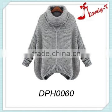 Wholesale lady sweater poncho knit woman cashmere sweater,handmade sweater design for girl
