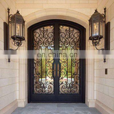 luxury villa main entrance decorative grills wrought iron door