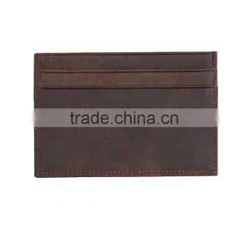 Italian vegetable tanned leather men slim card holder super thin RFID Blocking real leather men card holder                        
                                                Quality Choice