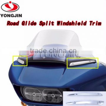 Motorcycles & automobiles metal material chrome color windshield trim for harley road glide