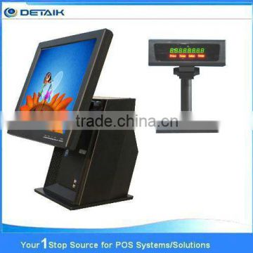 DTK-POS1508 15 inch with Display Pole Touch POS System ALL In One