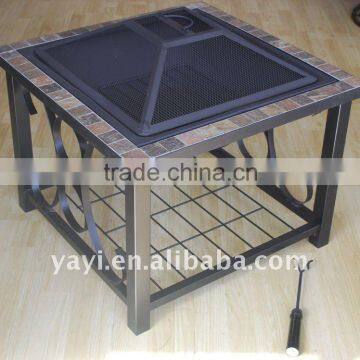 27 inch outdoor slate fire pit table