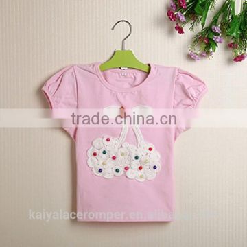 Sweet pink 100% cotton kid wear child t-shirt korean children clothing t-shirt