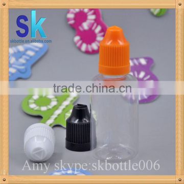PET bottle for e cig oil empty plastic e liquid bottle with long thin tip