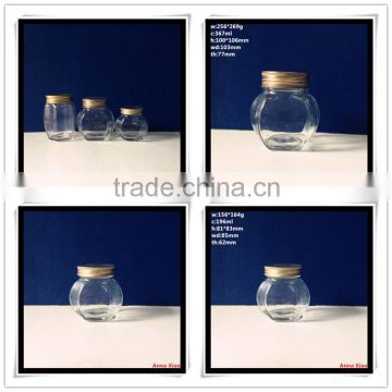 Dahua supply two sizes glass honey jars with factory price 350ml 200ml