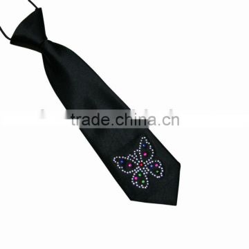 Rhinestone Children Elastic Tie shorter necktie 28*6cm