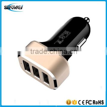 Best design portable car battery charger 3 usb car charger adapter