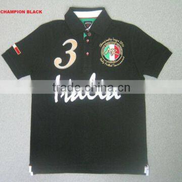Polo Shirt with Print and Embroidery