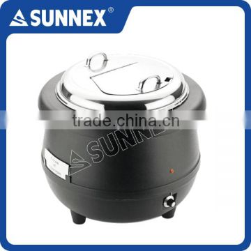 SUNNEX Hot Sale Classic Black Polypropylene Body Stainless Steel Water Jacket Buffet Service 10Ltr. Electric Soup Warmer