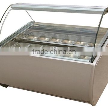 Stainless steel gelato showcase(Ce approve)