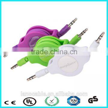 New arrival retractable flat 3.5mm aux cable