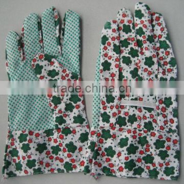 PVC dotted light weight cotton garden gloves
