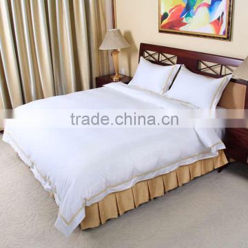 100% Cotton Luxury Hotel Bed Sheet T300 60S*40S White Satin Bedding