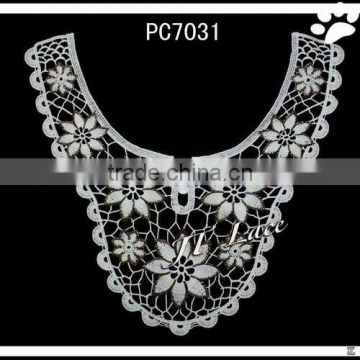 Guangzhou floral pattern polyester lace collar for lady dress(PC7031)