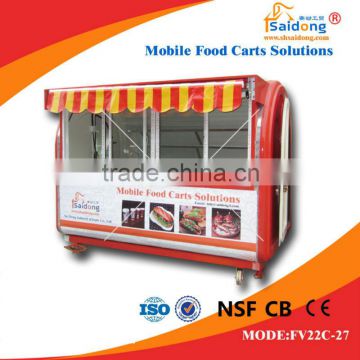 Top Quality street BBQ vending cart-mobile food cart-hot dog truck for sale