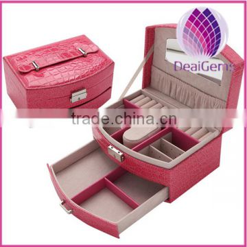 2016 best selling jewelry storage box case pu leather jewelry storage box