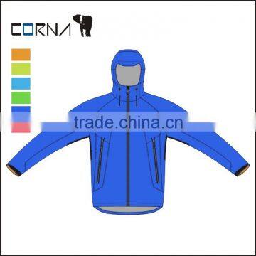 Mens Blue windbreaker Waterproof Hiking Jacket