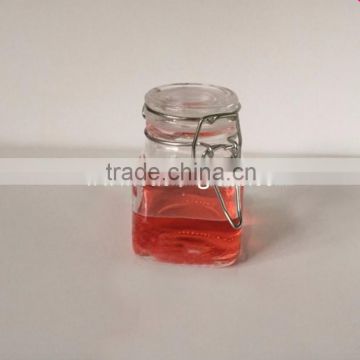 120ml square glass bottle with clamp cap