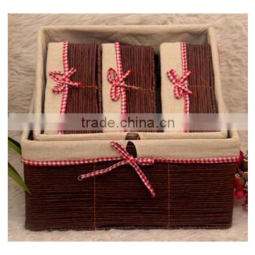 Elegant And ECO-Friendly Hand Woven Storage Basket, With Cotton Bag