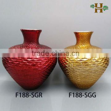 Gold and Red Coated Christmas Decoration Big Size Decorative Vases