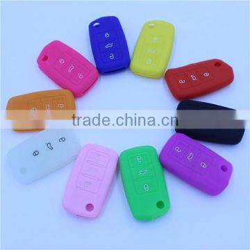 Fob key case For Volkswagen 3 buttons smart remote keys silicone keyholder, key bags