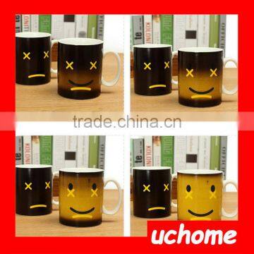 UCHOME Wholesale Creative Morning Magic Mug Smile Face Color Change Mug