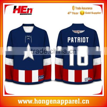 Hongen apparel 2016 Authentic hockey jersey fully sublimated custom hockey player sports jersey