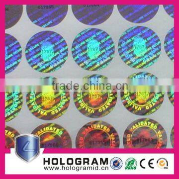 High quality customized color customized hologram label in guangzhou factory